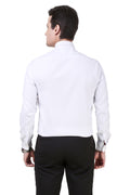 Solid Tailored Fit White Cotton Shirt