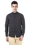 Solid Tailored Fit Black Cotton Shirt