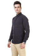 Solid Tailored Fit Charcoal Cotton Shirt
