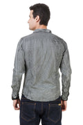 Dyed Tailored Fit Grey Cotton Shirt [ Holi Collection ]