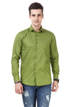 Solid Tailored Fit Green Cotton Shirt