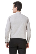 Solid Tailored Fit Grey Cotton Shirt