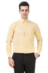 Solid Tailored Fit Yellow Cotton Shirt