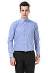 Dotted Tailored Fit Sky Blue Cotton Shirt