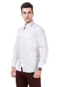 Printed Tailored Fit white Cotton Shirt