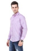 Solid Tailored Fit Light Purple Cotton Shirt